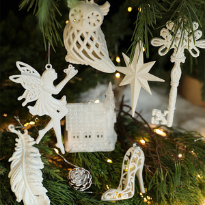DAMAI Christmas White <b>Plastic</b> <b>Tree</b> Decoration fairy Leather Pine Owl Multiple Styles Ornaments for Holiday Christmas Home Decor - Product Image 3