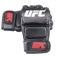 Gants de boxe professionnels mi-doigts (matériau PU) pour adultes - Entraînement MMA, combat libre, style UFC, sac de frappe - Hommes/Femmes