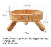 Support surélevé en bois de chêne massif écologique antidérapant pour gamelles de chats et petits chiens – Protection de la posture cervicale