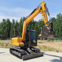 Mini-excavatrice sur chenilles à haute efficacité, certifiée EPA, moteur Yanmar, contrôlée par PLC, certifiée CE, 7,5 tonnes, matériel de terrassement
