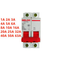 Disjoncteur miniature Delixi DZ47-125 1P 2P 3P 4P 63A 80A 100A 125A, interrupteur d'air, distribution solaire photovoltaïque, rail DIN MCB
