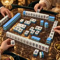 Ensemble de mahjong américain de luxe bleu et blanc, 166 tuiles, acrylique 4 couches, pour cadeau de fête