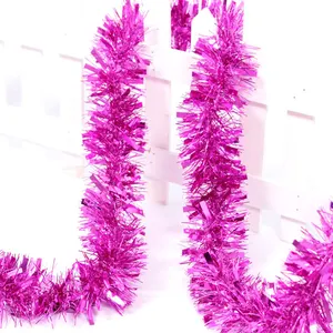 Özelleştirilmiş 15/25/50 Feet kapı dekorasyon tatil parti noel Tinsel çelenk