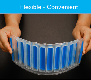 Nuovo stile facile da rilasciare su misura rettangolo Ice Cube Set 10 cavità Silicone ghiaccio Cube vassoio stampo per ghiaccio per la produzione di ghiaccio - Product Image 3