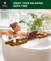 Premium opvouwbaar badkuip houten badblad uitbreidbaar bad bamboe plank badkamer houten accessoireblad
