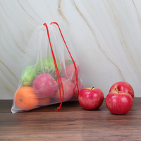 Aangepaste Rpet Eco-Vriendelijke Herbruikbare Netzakken Met Trekkoord Draagbaar En Wasbaar Voor Fruitgroenten Food Grade Gaas Voor Producten