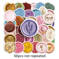 Autocollants de sceau de cire de dessin animé Vintage personnalisés 50 pièces décalcomanies étanches pour tasses/revues quantité minimale de commande 50 ensembles fournitures de Scrapbooking bricolage