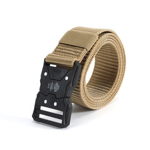 Cinturón Elástico Tejido para Hombre, Color Caqui, Hebilla de Cierre Automático, Tela de Poliéster, para Ropa de Trabajo y Uso en Exteriores - Product Image 1