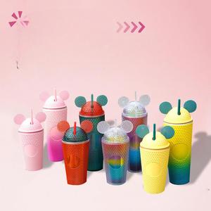 16oz phim hoạt hình đôi tường Acrylic Tumbler <span class=keywords><strong>Mickey</strong></span> Chuột thân thiện với môi máy rửa chén an toàn giảm dần thiết kế cho rơm-Bán buôn - Product Image 2