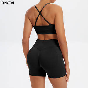 قوانغتشو دينغتاي سلس الصدرية الرياضية الصدرية النشطة صالة الألعاب الرياضية مجموعة قصيرة ملابس اللياقة البدنية صالة الألعاب الرياضية مجموعات اللياقة البدنية النساء - Product Image 3