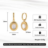 Boucles d'oreilles pendantes STME05 au design minimaliste, plaquées or 18 carats PVD, en acier inoxydable 304, avec pendentif géométrique