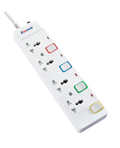 ปลั๊กพ่วงอเนกประสงค์แบบพกพา 13A วัสดุ ABS ทองแดง 4/5 ช่องเสียบ 250V รองรับปลั๊ก EU/US/UK/IT พร้อมพอร์ต USB 2.1A - Product Image 1