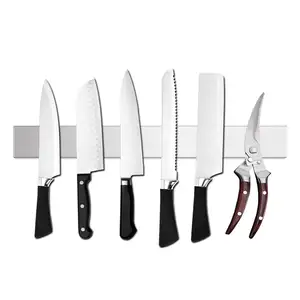 Stainless Steel Magnetic Knife Bar Block Magnet Strong and Secure Magnetic Knife Rack for Metal Kitchen Utensils Wall