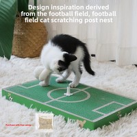 Arbre à chat style terrain de football, durable, en carton ondulé, écologique, pour l'intérieur, avec lit et griffoir pour le tranchage des griffes