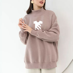 Sudadera de Felpa Suave y Acogedora de 380 g/m² para Mujer, Nueva Llegada, Parche Bordado Personalizado de Alta Calidad, Cuello Redondo Holgado - Product Image 4