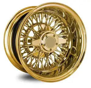 Deep Dish Wire Rims 72 Spokes 13inches Cross Lace Multi Spoke Wire Wheels Gold For Sale 13x5.5 13x7