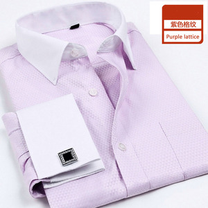 Chemises habillées pour hommes QingLai OEM/ODM, coupe ajustée, col en V, manches longues, en modal tissé respirant, infroissable, couleur unie, pour l'automne - Product Image 5