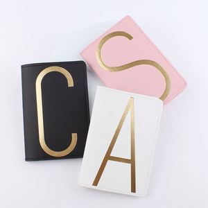 Factory Wholesale Custom PU Leather Summer <b>Passport</b> Holder Letter Decoration Waterproof Travel <b>Cover</b> 5 Inch for <b>Passports</b> - Product Image 1