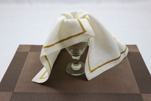 Serviettes de table en lin avec logo personnalisé, serviettes en tissu réutilisables pour restaurant et hôtel - Product Image 6