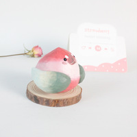 Sculpture sur bois d'oiseau (moineau) en forme de pêche, décoration d'intérieur, version Q, ornement de bureau massif, cadeau créatif, produit phare pour sites touristiques
