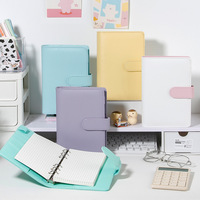 Carnet à spirales en cuir PU couleur macaron A5 A6, journal créatif à feuilles mobiles avec poche zippée, journal de voyage portable
