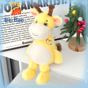 Cute Yellow <strong>Giraffe</strong> Zoo Animal Embroidered Comforter <strong>Plush</strong> Toys Stuffed Animal Dolls in Stock Wholesale Custom Logo Available - Product Image 1