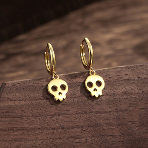 Orecchini pendenti a forma di teschio di Halloween per donna, stile punk, gioielli alla moda per feste, idea regalo - Product Image 1