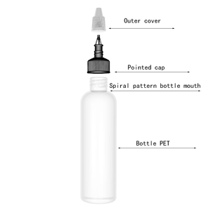 1 Oz 3Oz 15Ml 20Ml 50Ml 60Ml 250 Ml Clear Round Pet Plastic Cosmetic Squeeze Applicator <b>Bottles</b> for Hair Oil - Product Image 3