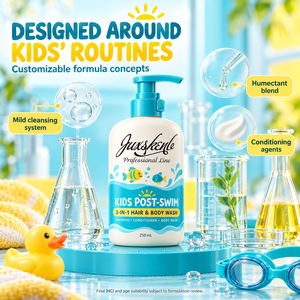 Champú, Acondicionador y Gel de Baño Vegano, Cruelty-Free, Hidratante <span class=keywords><strong>para</strong></span> Niños, 250 ml, Botella con Bomba <span class=keywords><strong>para</strong></span> Piscina y Guardería - Product Image 3