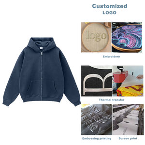 Factory Kids Clothing <span class=keywords><strong>Stores</strong></span> Logotipo personalizado 345G Sudadera con capucha con cremallera ponderada 13 colores Ropa para niños de rizo francés suelta de gran tamaño - Product Image 5