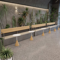 Tables et chaises tendance en PU pour salons de thé et cafés, stands de loisirs commerciaux pour centres commerciaux et rues, canapés muraux, dossiers et longues banquettes