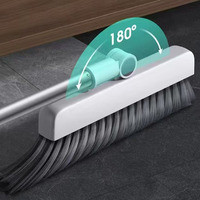 Ensemble de balais et pelle à long manche en plastique pour le nettoyage des tables, avec brosse à poussière en PU exfoliante, outils de nettoyage domestique modernes