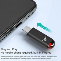 Adaptor Remote Control inframerah nirkabel, peralatan warna hitam, adaptor pengendali aplikasi pintar pemancar IR untuk TV DVD, ponsel Android