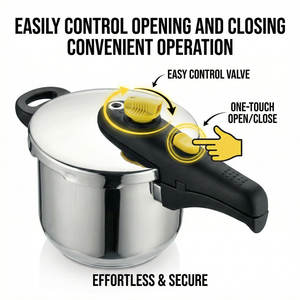 <span class=keywords><strong>Olla</strong></span> <span class=keywords><strong>a</strong></span> Presión de Acero Inoxidable E-TOP de 6/7 Cuartos de Galón con Cierre de una Mano, <span class=keywords><strong>Olla</strong></span> <span class=keywords><strong>a</strong></span> Presión Multifuncional para Cocina con Tapa de Vidrio - Product Image 6