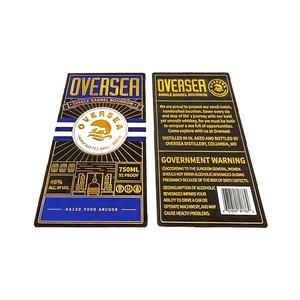 Fiesta DE BODA privada de lujo logotipo personalizado impresión Negro <span class=keywords><strong>Azul</strong></span> hoja de oro textura <span class=keywords><strong>etiqueta</strong></span> vino whisky cerveza <span class=keywords><strong>etiqueta</strong></span> - Product Image 2