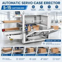 Érecteur de cartons à double servo 280-500 mm, ouvre-boîte automatique sans arrêt pour carton, machine de formage de cartons 220V 1kW pour ligne d'emballage