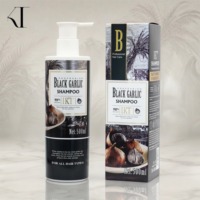Ensemble de soins capillaires à l'ail noir 98% - Anti-chute de cheveux - Nourrit le cuir chevelu - Répare les cheveux abîmés - Renforce les racines