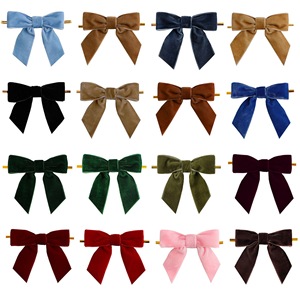 Fiocchi in Nastro di <span class=keywords><strong>Velluto</strong></span> 8x8cm Pre-Annodati con Laccetto per Confezioni Regalo, Decorazioni Natalizie e Accessori per Capelli Fai-da-Te - Product Image 1