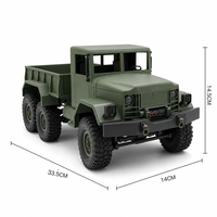 Camion RC 6x6 Utilitaire 4x4 Tout-Terrain 33,5 cm 2,4 GHz 7,4 V ABS+Métal Classique Voiture Télécommandée Suivez-Moi Chargeur Jouet Cadeau