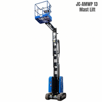 Plateforme élévatrice électrique compacte série JC-AMWP, mât vertical de 12,65 m pour l'entretien des allées étroites et des entrepôts