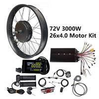 Kit de conversion de moteur de moyeu arrière sans balais et sans engrenages pour vélo électrique Fat Ebike 26 pouces 26x4.0, 60V 72V 3000W