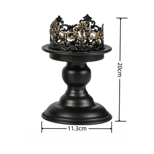 European cutout 3D carved retro iron gold candle holder wedding home table decoration candle holder
