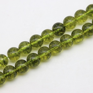 Cuentas agrietadas de color <span class=keywords><strong>topacio</strong></span> <span class=keywords><strong>amarillo</strong></span> de cristal verde Natural de 6 ~ 10mm, accesorios, cuentas redondas de piedras preciosas para la fabricación de joyas - Product Image 5