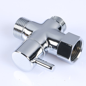 Latón bidé <span class=keywords><strong>T</strong></span> válvula de <span class=keywords><strong>3</strong></span> vías de agua de la ducha válvula desviadora accesorios de baño inodoro bidé <span class=keywords><strong>T</strong></span>-adaptador de válvula de acabado en cromo - Product Image 5
