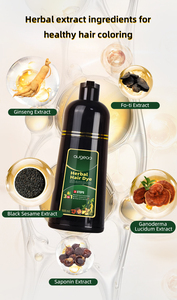 Producto para el cuidado del cabello lavado natural sin amoníaco Etiqueta Privada herbal burbuja instantánea color negro 500ml 3 en 1 tinte de champú para cabello blanco - Product Image 2