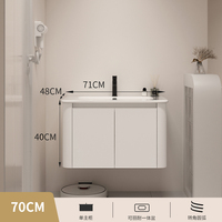 Creme Stil Raum Aluminium Badezimmers chrank Waschbecken Schrank Kombination mit Spiegel Bad Keramik integrierte Pool oberfläche