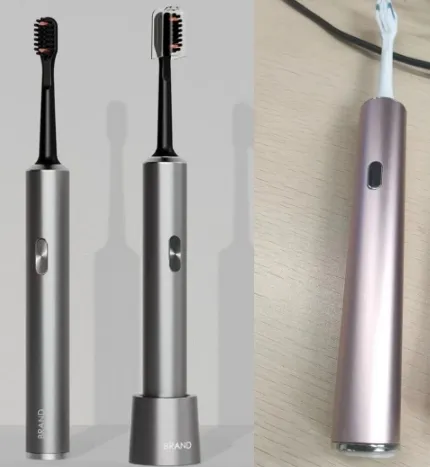 स्वचालित नरम छोटा निजी लेबल अनुकूलित पोर्टेबल यात्रा इलेक्ट्रिक सोनिक टूथब्रश धातु टूथब्रश