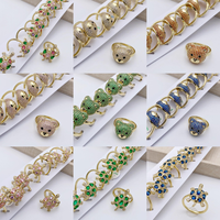 XUPING Lot mixte en gros de bagues assorties plaquées or 14 carats, ensembles de bagues de fiançailles et de mariage pour femmes, bijoux en or 14 carats