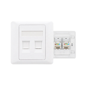 cat5e cat6 cat7 <b>RJ45</b> single faceplate PC material double/ three/ four port panel <b>Tool</b>-free 2/3/4port faceplate - Product Image 4