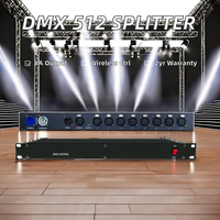 8-Way pencahayaan panggung DMX 512 Dimmer 12V DJ Splitter Amplifier Isolator 8A Output saat ini Distributor Manual untuk tahap Dimmer